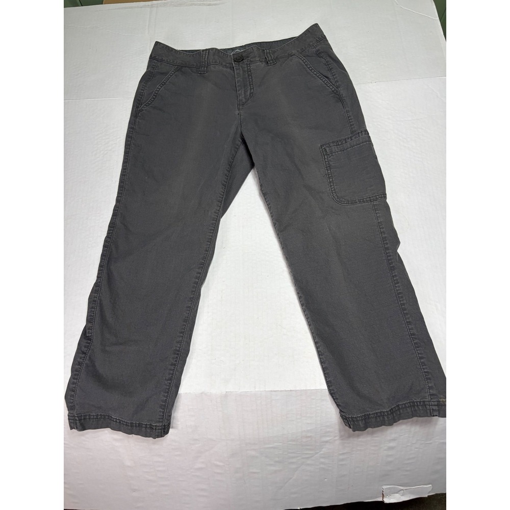 Eddie Bauer Womens Gray Ripstop Cargo Utility Pants Size 6 Straight Leg Outdoor